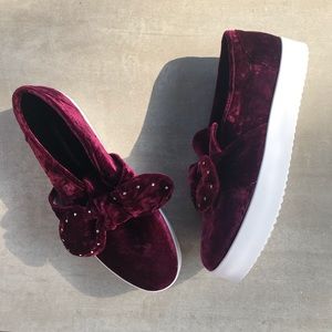 Rebecca Minkoff Stacey Velvet Bow Platform Sneaker